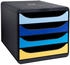 Exacompta Schubladenbox ' BEE BLUE Big Box' mit 4 Schubfächern, aus Recyclingkunststoff
