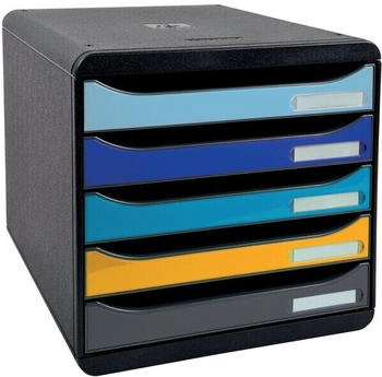 Exacompta Schubladenbox 'BEE BLUE Big-Box Plus' mit 5 Schubf&auml;chern,aus Recyclingkunststoff