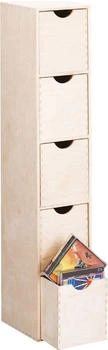 Zeller Schubladenelement Birke 5 F&auml;cher 86,3 cm x 21 cm x 18 cm Natur