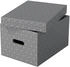 Esselte Aufbewahrungsbox Home M 628283, 19L, mit Deckel, Pappe, grau, 27 x 37 x 21cm, 3 Stück