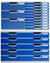 Exacompta Schubladenbox 324003D, Modulo, A3 quer, 10 Fächer, Kunststoff, blau / lichtgrau