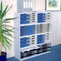 Exacompta Schubladenbox 324003D, Modulo, A3 quer, 10 Fächer, Kunststoff, blau / lichtgrau