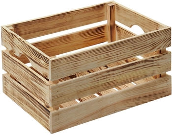Kesper Holzkiste Kiefer geflammt 23 cm x 30 cm 40 cm 27 l