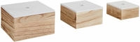 Zeller Present Aufbewahrungsbox 3er Set, Holz, wei&szlig;/natur