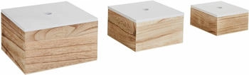Zeller Holzkiste 15148, Set, braun / weiß, 2 / 4,4 / 8l, 3 Stück