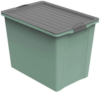 Rotho Stapelbox mit Rollen Compact Eco DIN A3 70l gr&uuml;n