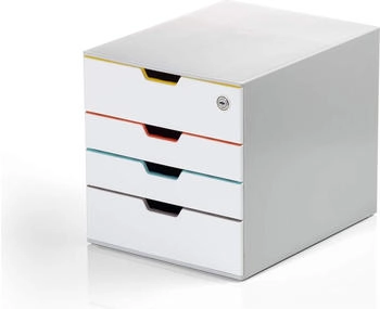 DURABLE VARICOLOR MIX 4 SAFE Schubladenbox mit Schloss f&uuml;r DIN A4, DIN C4 (762627)