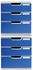 Exacompta Schubladenbox 325003D, Modulo, A4, 3 Fächer, Kunststoff, blau / lichtgrau
