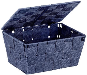Wenko Adria Aufbewahrungskorb dunkelblau 23786100 Maße (B x H x T): 19 x 10 x 14 cm mit Deckel
