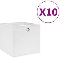 vidaXL Aufbewahrungsboxen 10 Stk. Vliesstoff 28x28x28 cm Wei&szlig;