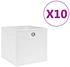vidaXL Aufbewahrungsboxen 10 Stk. Vliesstoff 28x28x28 cm Weiß