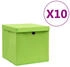 vidaXL Aufbewahrungsboxen mit Deckeln 10 Stk. 28x28x28 cm Grün