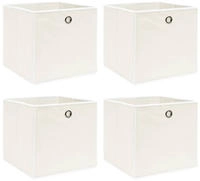 vidaXL Aufbewahrungsboxen 4 Stk. Wei&szlig; 32x32x32 cm Stoff