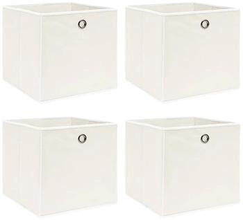 vidaXL Aufbewahrungsboxen 4 Stk. Weiß 32x32x32 cm Stoff