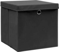 vidaXL Aufbewahrungsboxen mit Deckeln 10 Stk. Schwarz 32x32x32cm Stoff