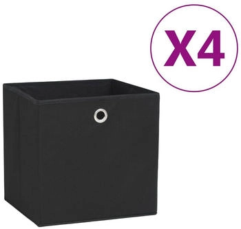vidaXL Aufbewahrungsboxen 4 Stk. Vliesstoff 28x28x28 cm Schwarz