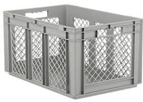 SSI Schäfer Euro Box Serie EF 6321 aus PP Inhalt 63,7 L durchbrochene Wände grau Durchfassgriff