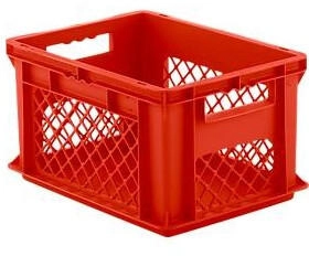 SSI Schäfer Euro Box Serie EF 4221 aus PP Inhalt 20,4 L durchbrochene Wände Durchfassgriff rot