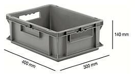 SSI Schäfer Euro Box Serie EF 4140 aus PP Inhalt 12,8 L geschlossene Wände Durchfassgriff grau