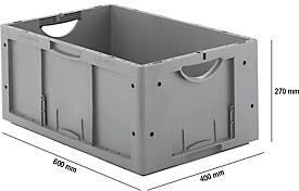 SSI Schäfer Euro Box Serie LTB 6270 aus PP Inhalt 51,4 L ohne Deckel grau