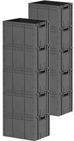 SSI Schäfer Euro Box Serie LTF 6320 Volumen 62,7 l bis 30 kg Durchfassgriff L 600 x B 400 mm Blauer Engel Recycling-PP eisengrau 10 Stück