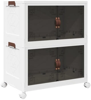 vidaXL Aufbewahrungsbox mit Rädern Stapelbar 2-stöckig 75 L 65x40x76cm