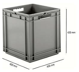 SSI Schäfer Euro Box Serie EF 4440 aus PP Inhalt 53,9 L geschlossene Wände Durchfassgriff grau