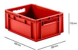 SSI Schäfer Kasten im EURO-Maß EF 4170 ohne Deckel 15,7 l rot