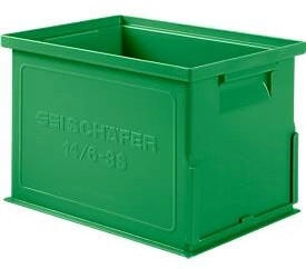 SSI Schäfer Stapelkasten Serie 14/6-3 S aus Polypropylen mit Griffmulde Inhalt 9,3 L grün