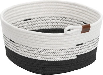 Kela Aufbewahrungskorb B 32 cm HEDDA Weiß Schwarz 32 x 27 cm Stoff