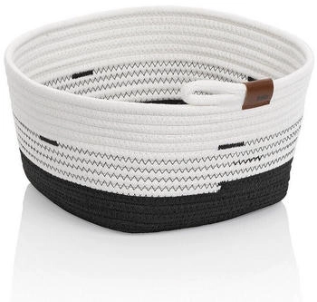 Kela Aufbewahrungskorb B 28 cm HEDDA Weiß Schwarz 28 x 23 cm Stoff
