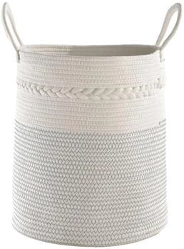 casa NOVA Aufbewahrungskorb WHISAND Weiß Blau 32 x 36 cm Stoff mit Tragegriffen