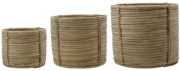 House Doctor Linder Aufbewahrungskorb Rattan (3er-Set)
