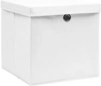 Aufbewahrungsboxen Mit Deckeln 10 Stk. Wei&szlig; 32x32x32 Cm Stoff - Vidaxl