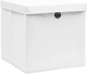 vidaXL Aufbewahrungsboxen mit Deckeln 10 Stk. Weiß 32x32x32 cm Stoff