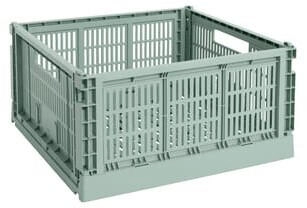 HAY Colour Crate Korb Square L 42 x 42 cm salbeigrün recycled