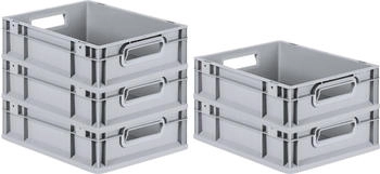 Proregal Spar Set 5x Eurobox Nextgen Economy Griffe Offen HxBxT 12 x 30 x 40 cm 11 Liter Eurobeh&auml;lter Transportbox Transportbeh&auml;lter