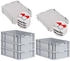Proregal Spar Set 5x Eurobox Nextgen Economy Mit Scharnierdeckel & Roten Schiebeschnappverschlüssen Griffe Geschlossen HxBxT 17 x 40 x 60 cm 34 Liter