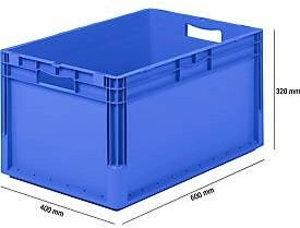 SSI Schäfer Euro Box Leichtbehälter ELB 6320 aus PP Inhalt 64 L ohne Deckel blau