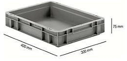 SSI Schäfer Euro Box Serie EF 4070 aus PP Inhalt 6,9 L geschlossene Wände Unterfassgriff grau