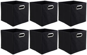 casa NOVA Aufbewahrungsboxen 6er Set ENNI 27 x 27 cm Schwarz Vlies 6er Set