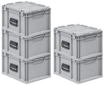 Proregal SuperSparSet 5 x Eurobox NextGen Portable HxBxT 23,5 x 30 x 40 cm 20 Liter Eurobehälter Transportbox Transportbehälter Stapelbehälter