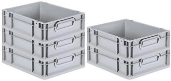 Proregal Spar Set 5x Eurobox Nextgen Economy Griffe Geschlossen HxBxT 12 x 30 x 40 cm 11 Liter Eurobehälter Transportbox Transportbehälter