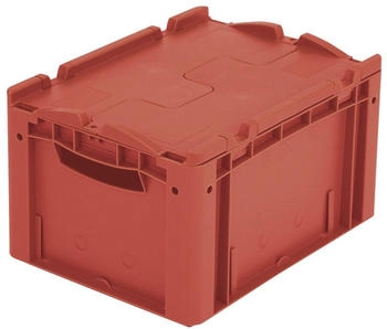 BITO Euronorm-Stapelbehälter rot Inhalt 20 l Zweiteiliger Scharnierdeckel HxLxB 220x400x300mm 20l PP rot Wände geschlossen Boden geschlossen 2tlg. Deckel