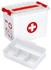 Sunware Erste-Hilfe-Box Sunware Q-line inkl. Einsatz mit Fächerteilung 9 l B 300 x T 220 x H 200 mm weiß/rot