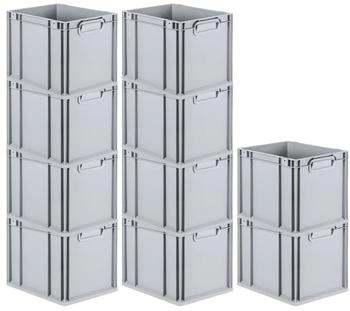 Proregal Spar Set 10x Eurobox Nextgen Economy Griffe Geschlossen HxBxT 32 x 30 x 40 cm 30 Liter Eurobeh&auml;lter Transportbox Transportbeh&auml;lter
