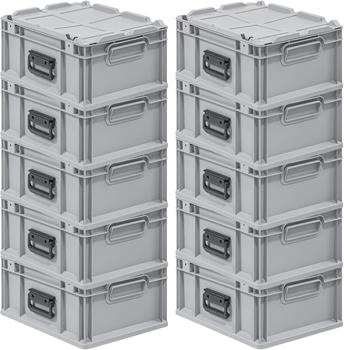 Proregal SuperSparSet 10 x Eurobox NextGen Portable HxBxT 18,5 x 30 x 40 cm 16 Liter Eurobehälter Transportbox Transportbehälter Stapelbehälter
