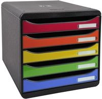 Exacompta 3097298D, Exacompta Schubladenbox BIG-BOX PLUS, Format A4+, 5 halboffene