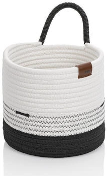 Kela Aufbewahrungskorb Ø 20 cm HEDDA Weiß Schwarz Ø 20 cm Stoff