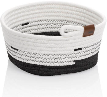 Kela Aufbewahrungskorb B 25 cm HEDDA Weiß Schwarz 25 x 20 cm Stoff